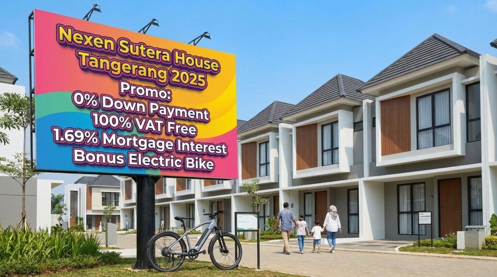 Promo Rumah Sutera Nexen Tangerang 2025: DP 0%, Free PPN 100%, Bunga KPR 1,69%, Bonus Sepeda Listrik